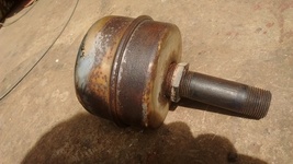 vintage gas engine bulb muffler. Threaded 1&quot; pipe x about 7&quot; length.  - £14.85 GBP