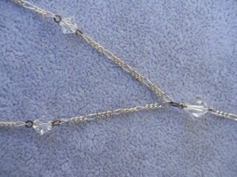 Vtg 925 Crystal Quartz Beads 7mm Stone Y Necklace 20&quot;L - £31.14 GBP