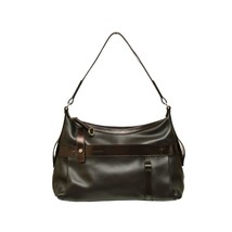 Lancel Black &amp; Dark Brown Leather Hobo Shoulder Bag Handbag - $94.05