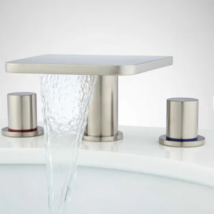 New Brushed Nickel Knox Widespread Waterfall Vessel Faucet with Pop-Up D... - £234.51 GBP