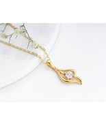 Golden Diamond Falling Dew Pendant for Women| Perfect Gift for Special O... - £136.80 GBP