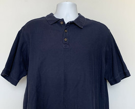 Duluth Trading Co Polo Shirt Short Sleeve Mens Large Navy Blue Cotton - £22.90 GBP