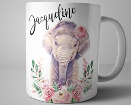 Elephant Coffee Mug, Personalized Elephant Gift, Animal Mug, Elephant Gi... - £13.36 GBP