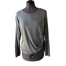 Shein Twist-Front Casual Top Long-Sleeve Scoop-Neck Gray Sz. S - $276.80 MXN