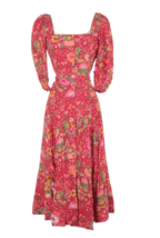 NWT Sezane Winona in Red Little Flowers Floral Viscose Midi Shirt Dress 34 US 2 - £132.56 GBP