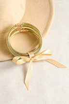 Yellow Glitter Bowknot Layered Jelly Bracelet - $19.56