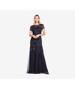 Adrianna Papell Floral  Beaded Long Dress with Godets    12    $300 - $272.25