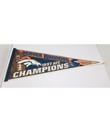 Vintage Champions Denver Broncos NFL Felt Pennant 1997 AFC Super Bowl XX... - $21.80
