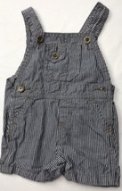 Overalls Shorts Sz 12 Mos Navy Blue White Striped Shorts - £9.44 GBP
