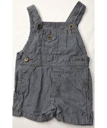 Overalls Shorts Sz 12 Mos Navy Blue White Striped Shorts - £9.43 GBP