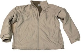 Columbia Uomo Grande L Giacca Beige Cachi Marrone Fodera Pile City Trek II - $32.45