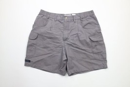 Vintage Columbia Mens 38 Faded Spell Out Box Logo Above Knee Cargo Shorts Gray - £35.00 GBP