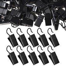 Curtain Hooks, 30Pcs Curtain Clips Curtain Hooks For Hanging Curtain, Black - £10.51 GBP