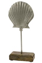 Aluminiummuschel On Wooden Base, 23 x 11 X 5 CM - $19.59