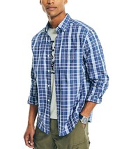 Nautica Men&#39;s Button Down Plaid Poplin Shirt Size XS $80 B4HP - £14.16 GBP+