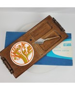Vintage 1970s Imperial Deluxe Hostess Server Walnut Finish 17x8 Inch w/ Box - $1,297.96 MXN