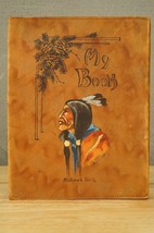 Vintage Leather Journal School My Book Cover Mohawk Trail Hand Painted I... - $34.64