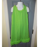 CHASING FIREFLIES GREEN SLEEVELESS POP-POM CASUAL DRESS SIZE 7 GIRL&#39;S EUC - $27.55