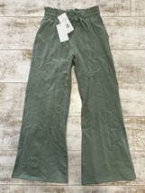 Johnny Was Calme Pants Womens SMALL Wide Leg Relaxed Terry Pant Lounge Green NEW - £39.34 GBP