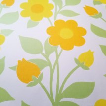 Vintage Wallpaper Sample Sheet Yellow Flowers Trimz 4602 oohh La-La Craf... - £7.92 GBP