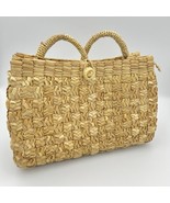 Vintage Straw Woven Tote Bag Boho Bohemian Shoulder Spring Summer Beach ... - £10.81 GBP