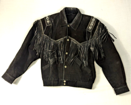 Scully Women’s Fringe and Beaded Suede Leather Jacket Size 40 - £53.35 GBP
