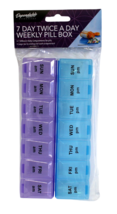 Large Pill Organizer 7 Day 2 Times a Day Weekly Pill Box AM PM Pill Case - £6.23 GBP