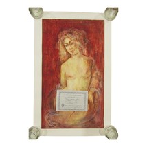 &quot;Nude on Red Ground&quot; Edna Hibel Artist Proof Signed COA, MG611 32.75x21.25 - $126.21