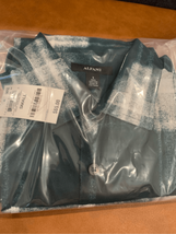 ALFANI Plaid Button Down Shirt-NEW Small Green/White Regular Fit Cotton ... - $16.83