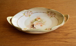 &#39;Vintage RS Germany Art Nouveau White Fine Porcelain Pink Rose Celery Relish Dis - $60.00