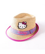 Hello Kitty Cartoon Tan Pink Fedora Hat Cap Size M/L - $14.01