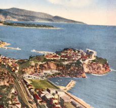 VTG 1950s General Aerial View of Monaco Principality Color Tinted Postcard - $9.49