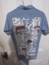 Vintage Custom Printed Metal Band Button Up Work Shirt Distressed ? Mens... - £235.89 GBP