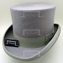  HATsanity Retro Wool Felt Formal Tuxedo Topper Hat - Gray - £39.96 GBP