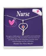 Remarkable Nurse Heart Scope Necklace Red Swarovski Crystal Adjustable Chain 18 - $37.99 - $47.49