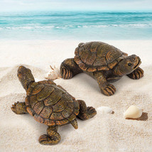 2X Turtle Tortoise Art Outdoor Resin Statue Garden Figurine Ornaments Ho... - £15.14 GBP