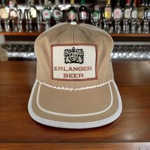 Erlanger Beer Rope Trucker Snapback Hat Cap Vtg 80s Brown Mesh Patch Dra... - $29.96