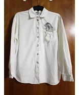 Vintage The Disney Catalog Winnie the Pooh Embroidered Button-Up White M... - $60.51 CAD
