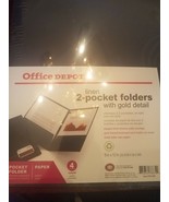 office depot linen 2-pocket folder with gold detail folder got bent as-is - €8,37 EUR
