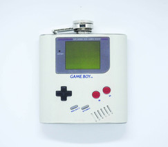 HIP FLASK Stainless Steel GAME BOY classic logo 6oz 170 ml with Screw Cap - £14.78 GBP