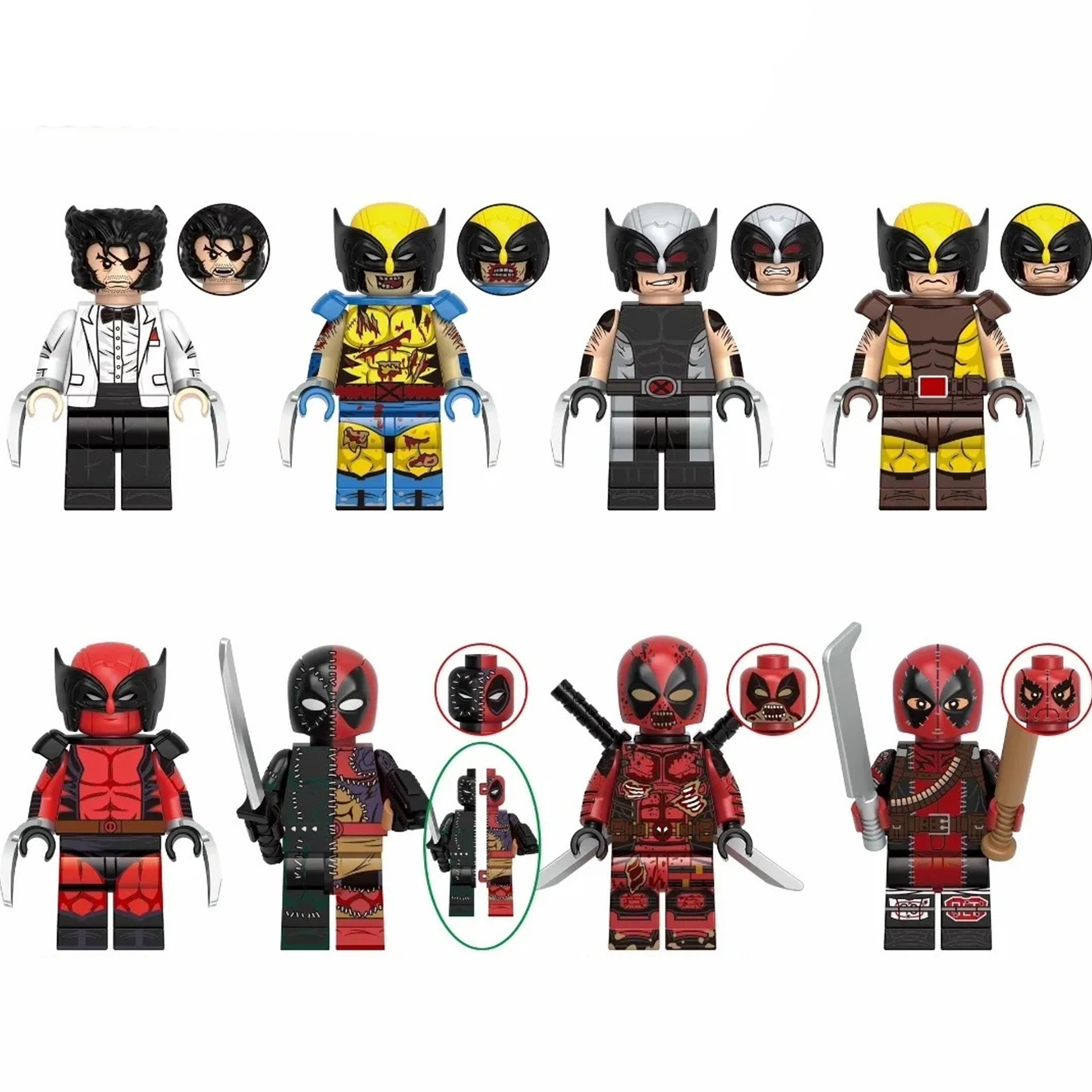 Deadpool & Wolverine Wolverine Patch X-Force Masacre 8pcs Minifigures Blocks Toy