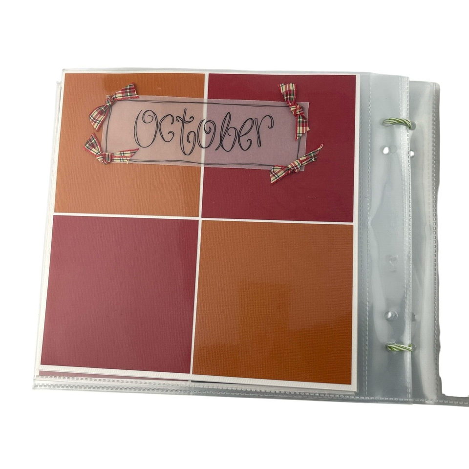 Handmade Scrapbook Album The Year In Review Twelve Month 8" x 8" Page Size Item image 11