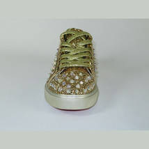 Mens Fancy Shoes By FIESSO AURELIO GARCIA, Spikes Rhine stones 2413 Gold image 3