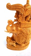 Animal Sculpture Figurine Wooden Elephant Statue Maharaja sawari Hand Carved  - £123.52 GBP