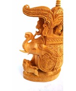 Animal Sculpture Figurine Wooden Elephant Statue Maharaja sawari Hand Ca... - £124.23 GBP