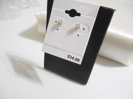 Department Store 14k Gold/Sterling Silver Cubic Zirconia Stud Earrings R1003 - $16.31