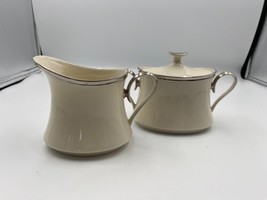 Lenox SOLITAIRE Platinum Band Cream Pitcher &amp; Sugar Bowl Set - $94.99