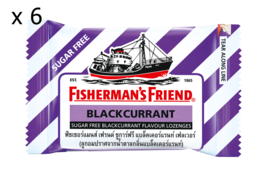 6 x Fisherman&#39;s Friend Blackcurrant Flavor Lozenges Sore Throat Cough Relief - £21.76 GBP