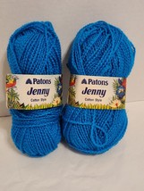 2 Vintage Patons Jenny Yarn Worsted Acrylic Blend Textured Medium Blue - £7.73 GBP