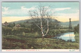 Postcard Sugar River at Corbin&#39;s Newport New Hampshire Windmill Landscape View - £6.75 GBP